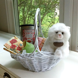 white sympathy basket